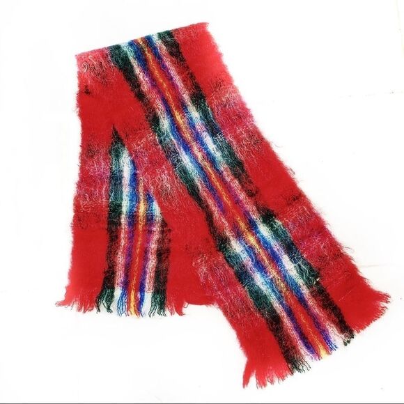 NWT red plaid Scotland MOHAIR scarf Glen Cree mint-TOASTY WARM WINTER SCARF - Picture 4 of 13